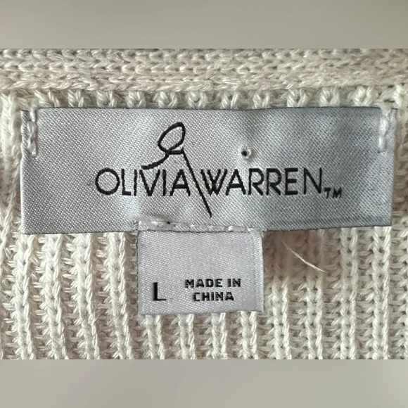 Olivia Warren Large off white sweater with  pleated sleeves - Picture 4 of 7